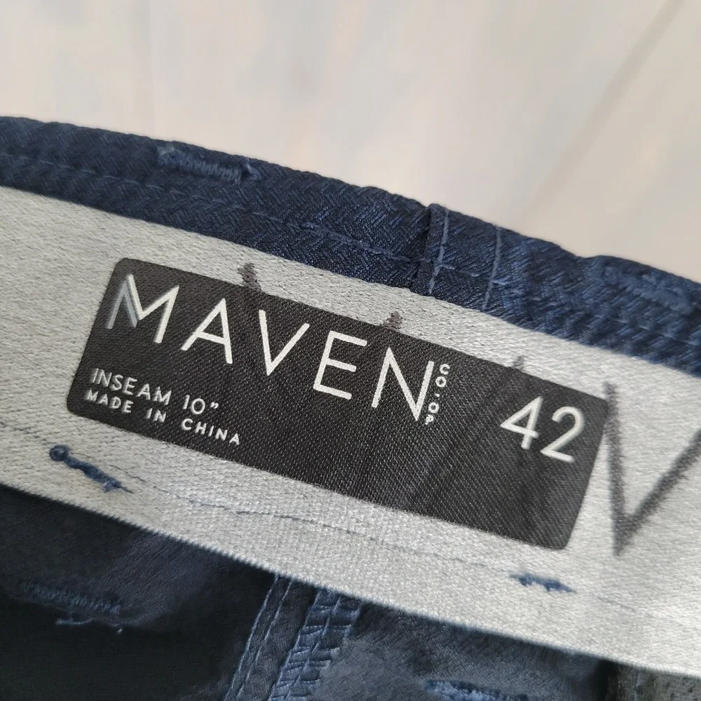 Maven Co-Op Cargo Shorts Mens‎ 42 Navy Blue Performance Golf Athletic MV00091M